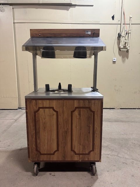 10" PLATE DISPENSER KIOSK/STAND W/ HEAT LAMP AND SNEEZE GUARD ON CASTERS - Bargains R Ours - #collection_name#