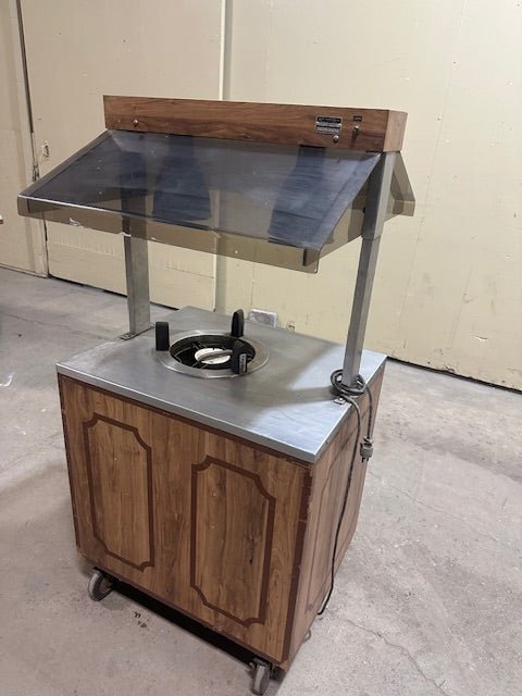 10" PLATE DISPENSER KIOSK/STAND W/ HEAT LAMP AND SNEEZE GUARD ON CASTERS - Bargains R Ours - #collection_name#