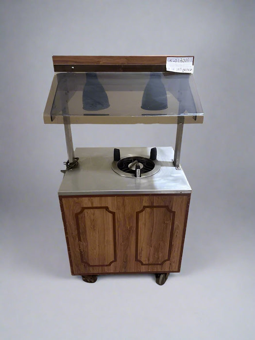 10" PLATE DISPENSER KIOSK/STAND W/ HEAT LAMP AND SNEEZE GUARD ON CASTERS - Bargains R Ours - #collection_name#