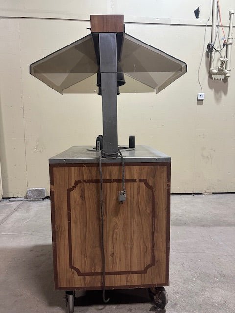 10" PLATE DISPENSER KIOSK/STAND W/ HEAT LAMP AND SNEEZE GUARD ON CASTERS - Bargains R Ours - #collection_name#