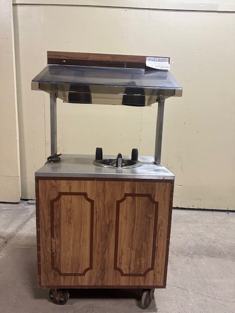 10" PLATE DISPENSER KIOSK/STAND W/ HEAT LAMP AND SNEEZE GUARD ON CASTERS - Bargains R Ours - #collection_name#