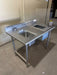 ADVANCE TABCO STAINLESS STEEL ONE COMPARTMENT WASH SINK HOT COLD FAUCET AND INSULATED ICE STORAGE BIN BUILT IN SERVER STATION RIGHT SIDED ACRYLIC SPLASH GUARD - Bargains R Ours - #collection_name#