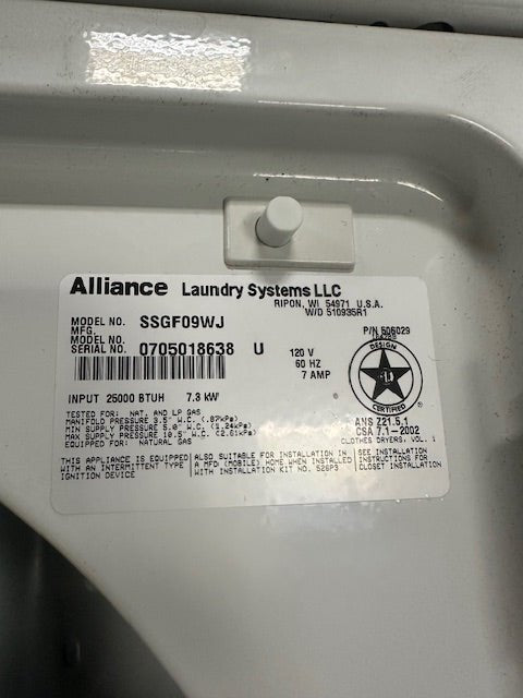 "ALLIANCE LAUNDRY SYSTEM" DOUBLE STACKED GAS DRYER - Bargains R Ours - #collection_name#