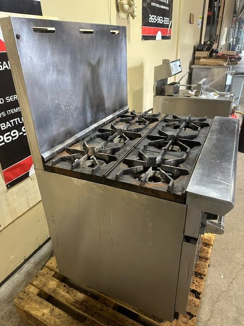 "AMERICAN RANGE" NAT GAS 6 BURNERS STOVE WITH STANDARD OVEN - Bargains R Ours - #collection_name#