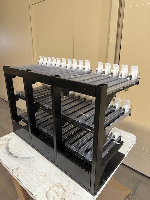 CIGARETTE DISPLAY RACK 3 SHELVES FLEX FRAME UNDER COUNTER FIXTURE 300 - BLACK - Bargains R Ours - #collection_name#