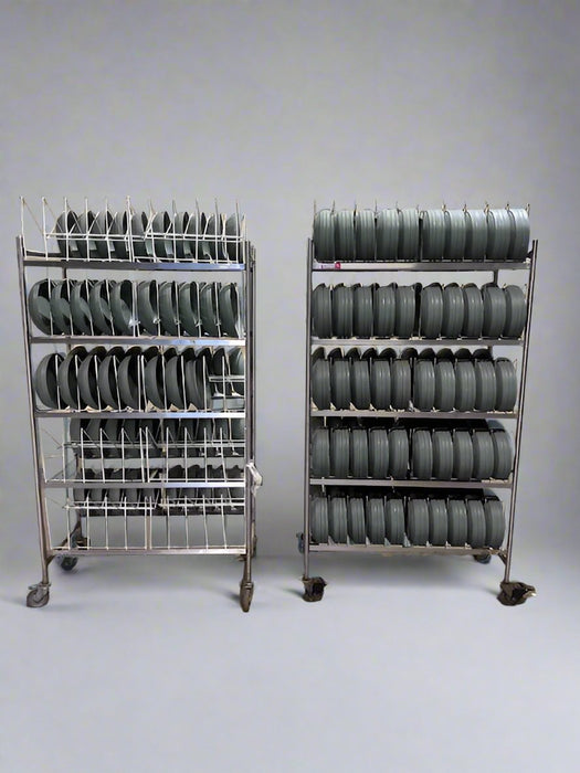 COMMERCIAL HD LOT OF 117 INSULATED DOMES & 152 BASES w/2 ROLLING RACKS - Bargains R Ours - #collection_name#