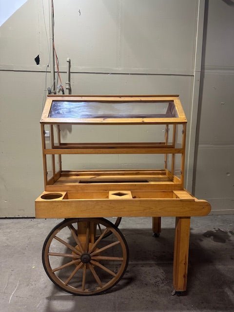 "CUSTOM BUILT" WOODEN BAKERY DISPLAY MERCHANDISING WITH HIGH END FINISHED WHEEL - Bargains R Ours - #collection_name#