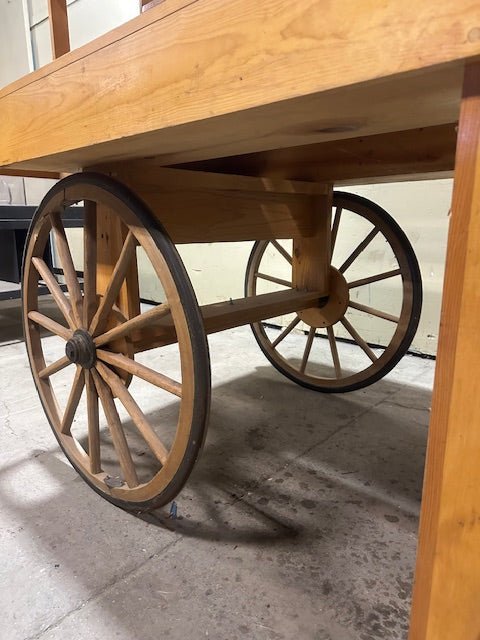 "CUSTOM BUILT" WOODEN BAKERY DISPLAY MERCHANDISING WITH HIGH END FINISHED WHEEL - Bargains R Ours - #collection_name#