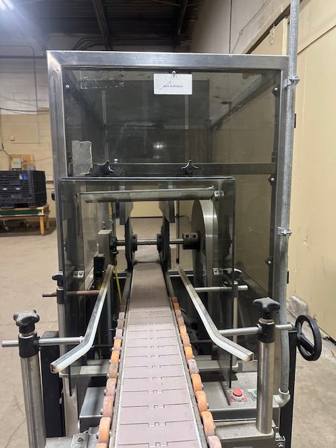 CUSTOM MADE BOX TURNER#1 BOX FLIPPER MACHINE WITH 8 INCH WIDE CONVEYOR ON CASTERS - Bargains R Ours - #collection_name#