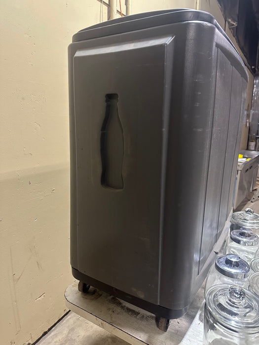 DISPLAY INDUSTRIES INSULATED ICE BATHED BOTTLED BEVERAGE HOLDER TOP OPENED DISPLAY ROLLING PORTABLE MERCHANDISER BIN ON CASTERS - Bargains R Ours - #collection_name#