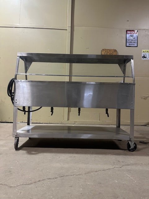 DUKE 4 WELL ONE SIDE SNEEZE GUARD FULL SERVICE HOT FOOD SERVING LINE TABLE - Bargains R Ours - #collection_name#