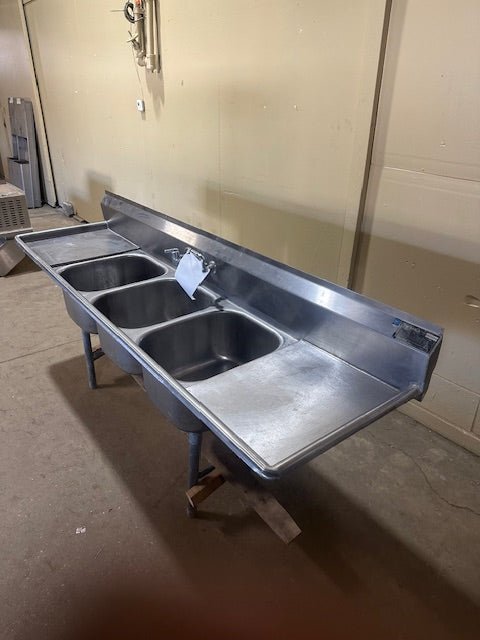 EAGLE FOOD STAINLESS STEEL 3 COMPARTMENT SINK WITH 18 INCH DRAIN BOARDS - Bargains R Ours - #collection_name#