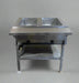 EAGLE GROUP 2 WELL STATIONARY GAS/PROPANE HOT FOOD TABLE WITH GALVANIZED SHELF AND ADJUSTABLE LEGS - Bargains R Ours - #collection_name#