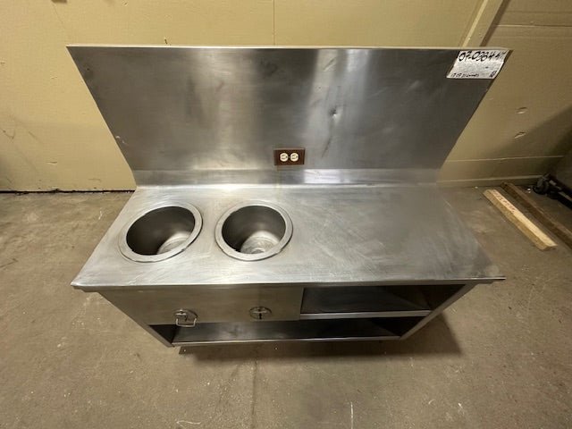 ELECTRIC 2 HEATED WELLS KITCHEN LINE SOUP STATION TABLE - Bargains R Ours - #collection_name#