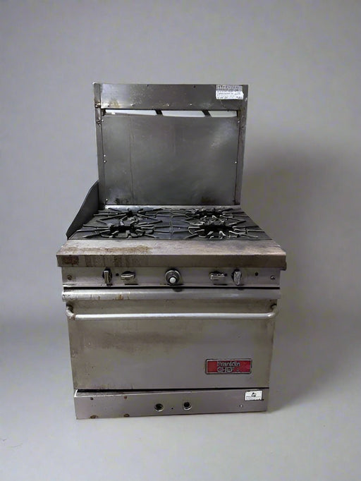 FRANKLIN CHEF HEAVY DUTY COMMERCIAL FRANKLIN CHEF GAS 4 BURNER BUILT IN STOVE RANGE WITH OVEN ON CASTER - Bargains R Ours - #collection_name#