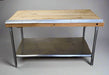 HEAVY DUTY COMMERCIAL CUSTOM BUILT BUTCHER TABLE WITH STAINLESS STEEL UNDER SHELF ON LEGS - Bargains R Ours - #collection_name#