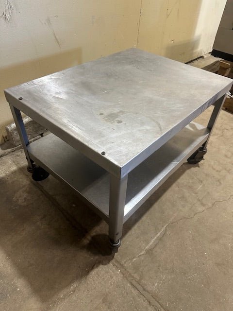 IMPERIAL STAINLESS STEEL EQUIPMENT STAND TABLE ON CASTERS WITH SHELF - Bargains R Ours - #collection_name#