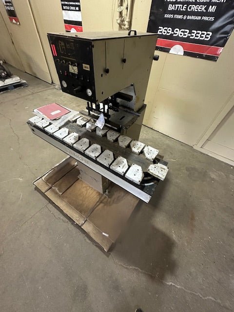 IMTRAN HEAVY DUTY INDUSTRIES GS SERIES MODEL G5 - 200 3 COLOR PAD TRANSFER PRINTER MACHINE - FRONT 22 STATIONS CONVEYOR WITH MANUALS - Bargains R Ours - #collection_name#