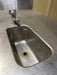 INTERNATIONAL DAIRY QUEEN INC. STAINLESS STEEL SERVICING TABLE STATION AND WASH SINK BOWL WITH FAUCET, BACK SPLASH AND UNDER STORAGE COMPARTMENT - Bargains R Ours - #collection_name#