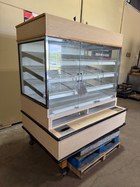 "KASON" DONUT DISPLAY CABINET WITH TWO NAPKIN DISPENSERS AND 3 DOORS (ON CASTER) - Bargains R Ours - #collection_name#