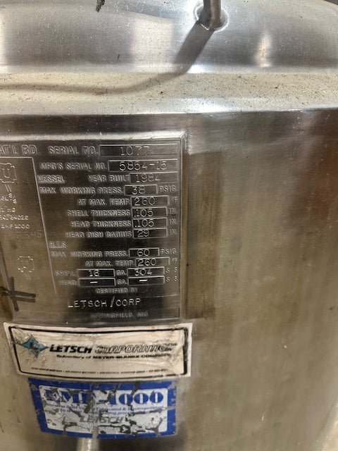 "LETSCH EMF 1000" HEAVY DUTY COMMERCIAL APPROX. 60gal/316L SS REACTOR VERTICAL - Bargains R Ours - #collection_name#