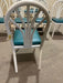 ****LOT OF 10**** LIGHT WEIGHT METAL WHITE CHAIRS + GREEN CUSHION - Bargains R Ours - #collection_name#