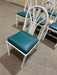 ****LOT OF 10**** LIGHT WEIGHT METAL WHITE CHAIRS + GREEN CUSHION - Bargains R Ours - #collection_name#