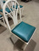 ****LOT OF 10**** LIGHT WEIGHT METAL WHITE CHAIRS + GREEN CUSHION - Bargains R Ours - #collection_name#