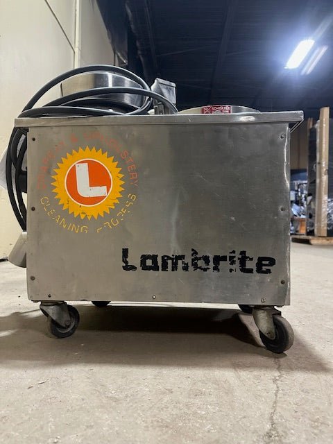 **LOT OF 2** LAMBRITE STEAMATIC DRAPERY AND UPHOLSTERY DRY CLEANING WITH SPRAY HANDLE GUN ON CASTERS MODEL 8200 - Bargains R Ours - #collection_name#