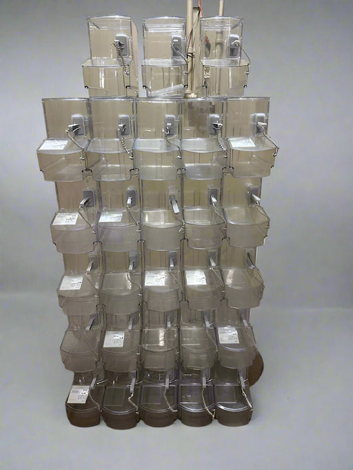 ***LOT OF 28*** TRADE FIXTURE 813 ACRYLIC BEAN, CANDY, GRAIN DISPLAY DISPENSER COMPLETED SET WITH 26 SCOOPS - Bargains R Ours - #collection_name#