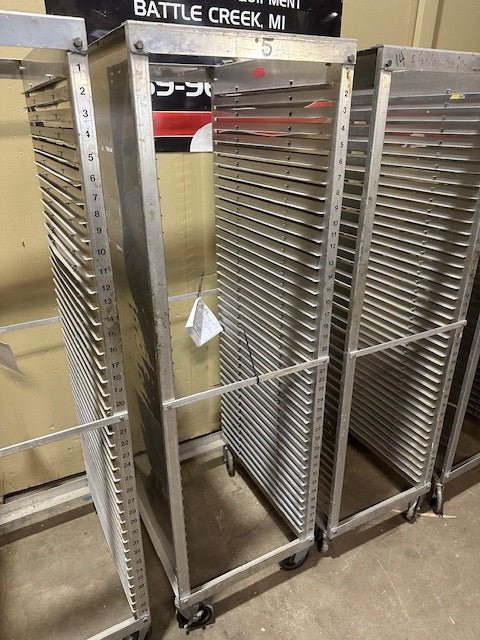 ***LOT OF 4*** SECO PRODUCTS ALUMINUM BAKERY RACKS ON CASTERS - Bargains R Ours - #collection_name#