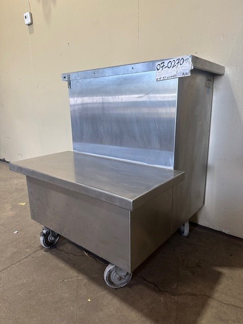 LOW TEMP STAINLESS STEEL 2 STEP WORK COUNTER STATION ON CASTERS - Bargains R Ours - #collection_name#