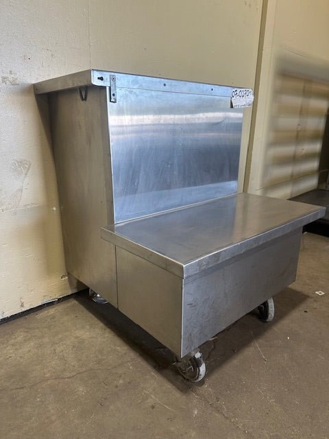 LOW TEMP STAINLESS STEEL 2 STEP WORK COUNTER STATION ON CASTERS - Bargains R Ours - #collection_name#