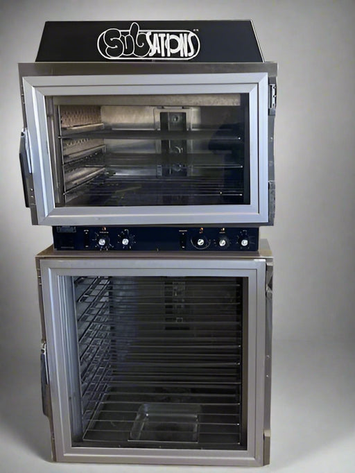 ***MECHANIC SPECIAL*** DUKE MANUFACTURING CO. ELECTRIC PH3 INTERIOR LIGHTED 2 IN 1 TOP OVEN AND BOTTOM HUMIDITY PROOFER STATION ON CASTERS - Bargains R Ours - #collection_name#