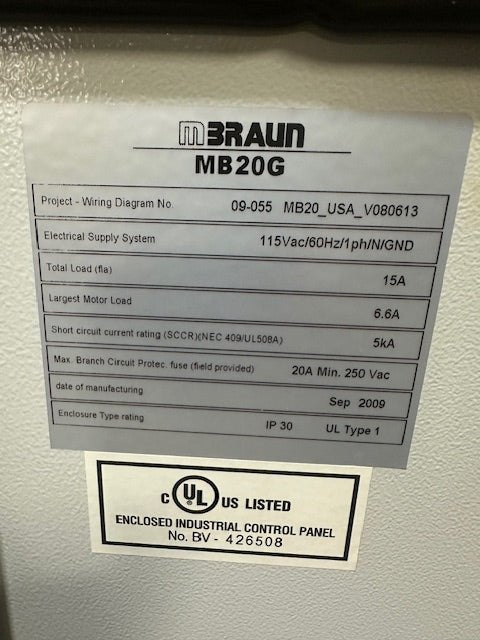 ****MECHANIC SPECIAL**** MBRAUN LAB GAS PURIFIER MB20G FOOT PEDAL - Bargains R Ours - #collection_name#