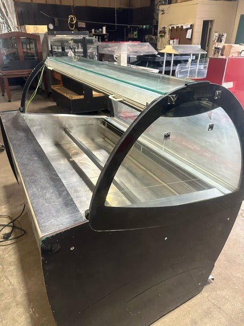 ***MECHANIC SPECIAL***ISA SELF CONTAINED REFRIGERATED INTERIOR LIGHTED FRONT CURVED GLASS DOOR EUROPEAN STYLE GELATO ICE CREAM FREEZER DISPLAY CASE MERCHANDISER ON CASTERS - Bargains R Ours - #collection_name#