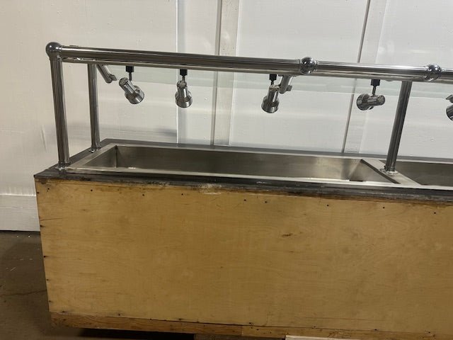 ***MECHANICS SPECIALS***REFRIGERATED SINGLE SIDE BUFFET BAR WITH DUAL PLATE DISPENSER & OVERHEAD LIGHTS - Bargains R Ours - #collection_name#