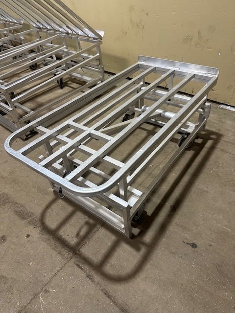 NEW AGE **LOT OF 6** HEAVY DUTY COMMERCIAL PRODUCE BAKERY ALUMINUM DISPLAY RACK ON CASTERS - FOLD ABLE - Bargains R Ours - #collection_name#