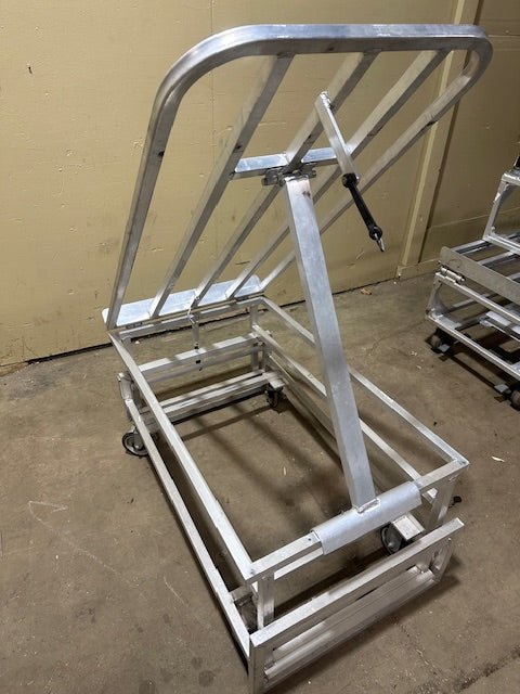 NEW AGE **LOT OF 6** HEAVY DUTY COMMERCIAL PRODUCE BAKERY ALUMINUM DISPLAY RACK ON CASTERS - FOLD ABLE - Bargains R Ours - #collection_name#