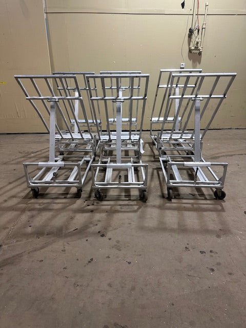 NEWAGE 5 ***LOT OF 6*** HEAVY DUTY ALUMINUM ROLLING PRODUCE MERCHANDISER DISPLAY RACK - Bargains R Ours - #collection_name#