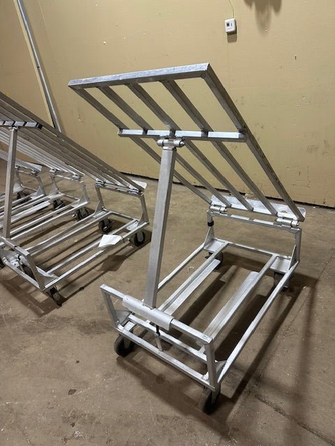 NEWAGE 5 ***LOT OF 6*** HEAVY DUTY ALUMINUM ROLLING PRODUCE MERCHANDISER DISPLAY RACK - Bargains R Ours - #collection_name#