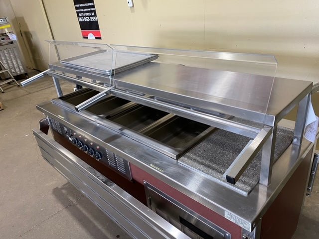 DELFIELD-SHELLEY STEEL HEATED BUFFET SERVING TYPE w/3 WELLS, 2 PANS & 1 CUTTING BOARD - Bargains R Ours - #collection_name#