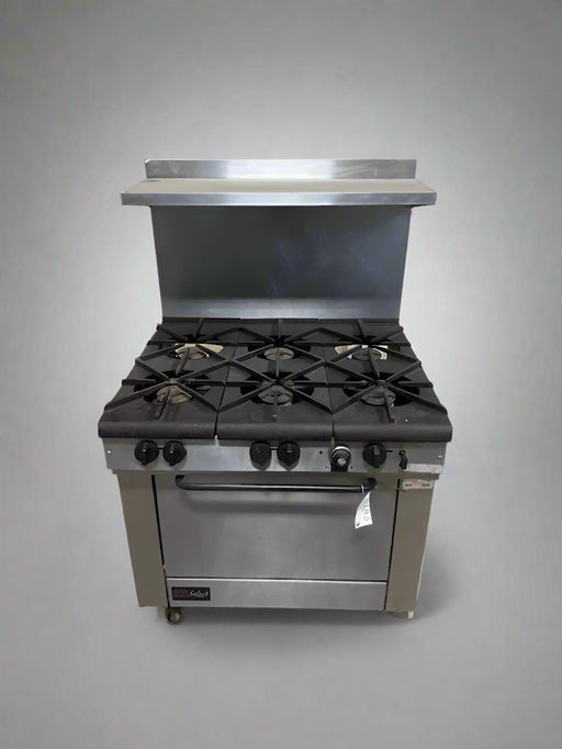 SOUTHBEND NATURAL GAS 6 BURNER RANGE WITH BACK SPLASH AND RACKS - Bargains R Ours - #collection_name#