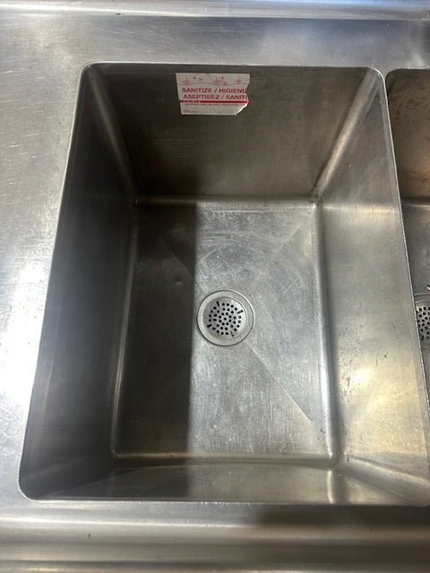 STAINLESS STEEL 3 SINK DISH WASH RIGHT SIDE DIRTY TABLE HO/COLD FAUCET AND WATER LINE HOOKUPS - Bargains R Ours - #collection_name#