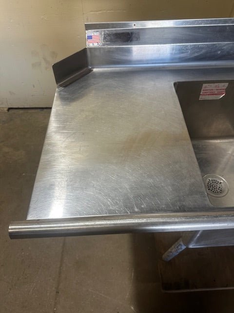 STAINLESS STEEL 3 SINK DISH WASH RIGHT SIDE DIRTY TABLE HO/COLD FAUCET AND WATER LINE HOOKUPS - Bargains R Ours - #collection_name#