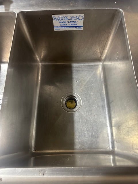 STAINLESS STEEL 3 SINK DISH WASH RIGHT SIDE DIRTY TABLE HO/COLD FAUCET AND WATER LINE HOOKUPS - Bargains R Ours - #collection_name#