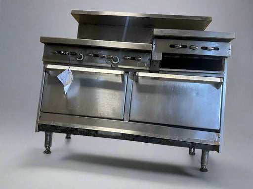 STAINLESS STEEL NATURAL GAS 6 BURNER 1 GRIDDLE/GRILL DOUBLE OVEN COMBO - Bargains R Ours - #collection_name#