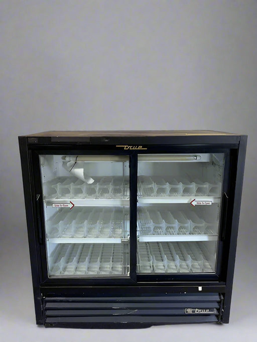 "TRUE" 2 GLASS DOOR DRINK COOLER WITH 6 AUTO FEED SHELVES - Bargains R Ours - #collection_name#