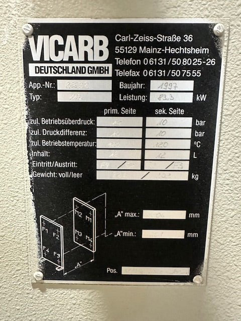 "VICARB" S.S HEAT EXCHANGE , S.S BALL VALVES 2 " D & 1 1/2" D PIPES - Bargains R Ours - #collection_name#