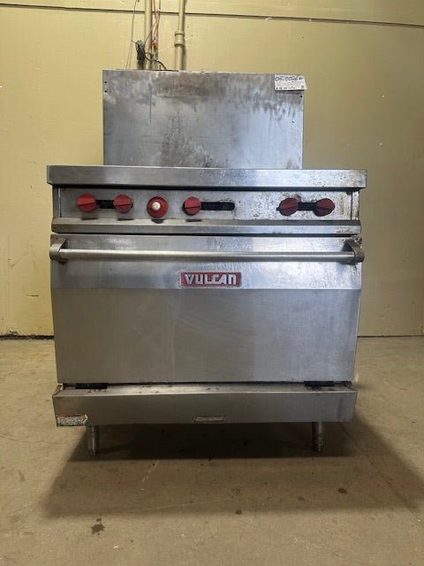 VULCAN NATURAL GAS 6 BURNERS BUILT IN STOVE WITH OVEN ON LEGS WITH 2 BRACKET RACKS - Bargains R Ours - #collection_name#